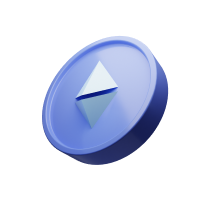 Moneda 3D con el símbolo de Ethereum